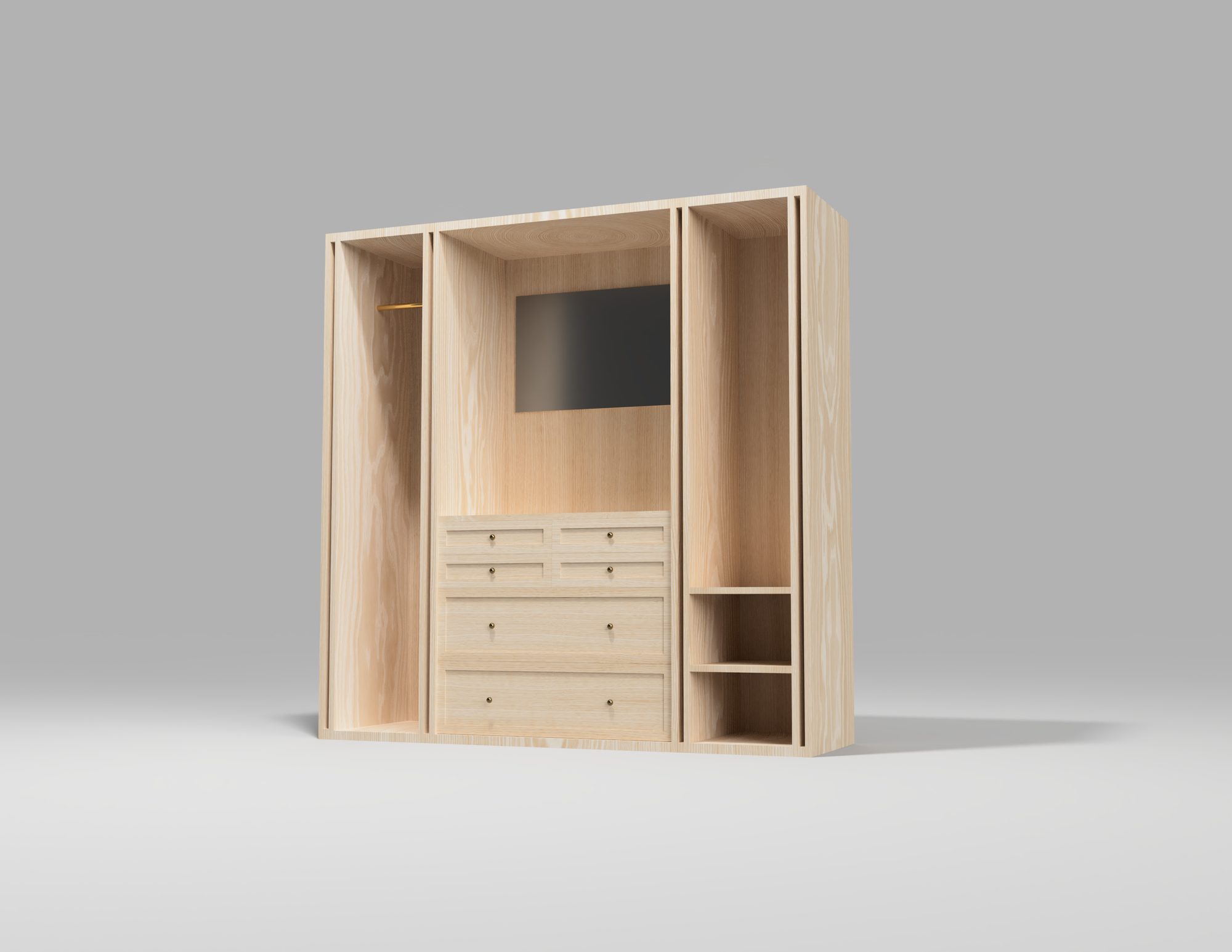 Wardrobe rendering, open