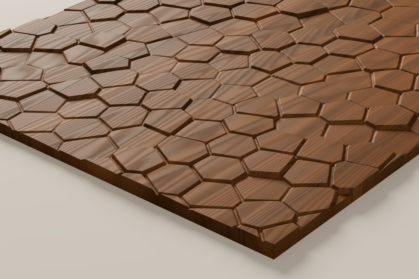 Basalt CNC carving texture rendered in walnut