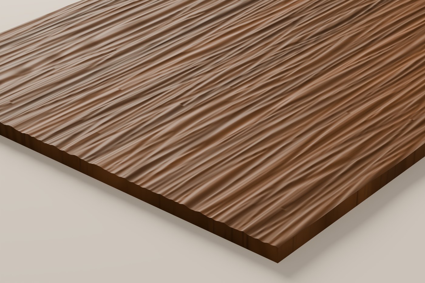 Driftwood CNC carving texture rendered in walnut