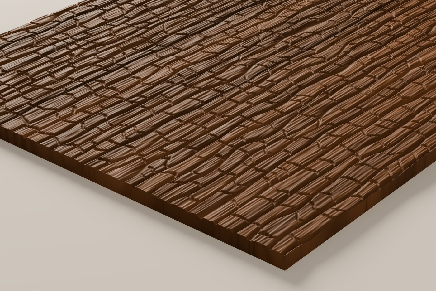 Yakisugi CNC carving texture rendered in walnut
